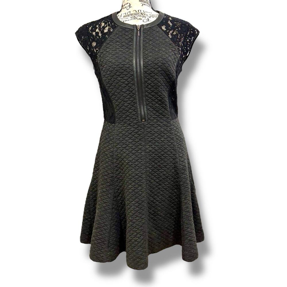 Rebecca Taylor Size 2 Black Lace Trim A-Line Mini Dress - Dark Fairy Whimsigoth